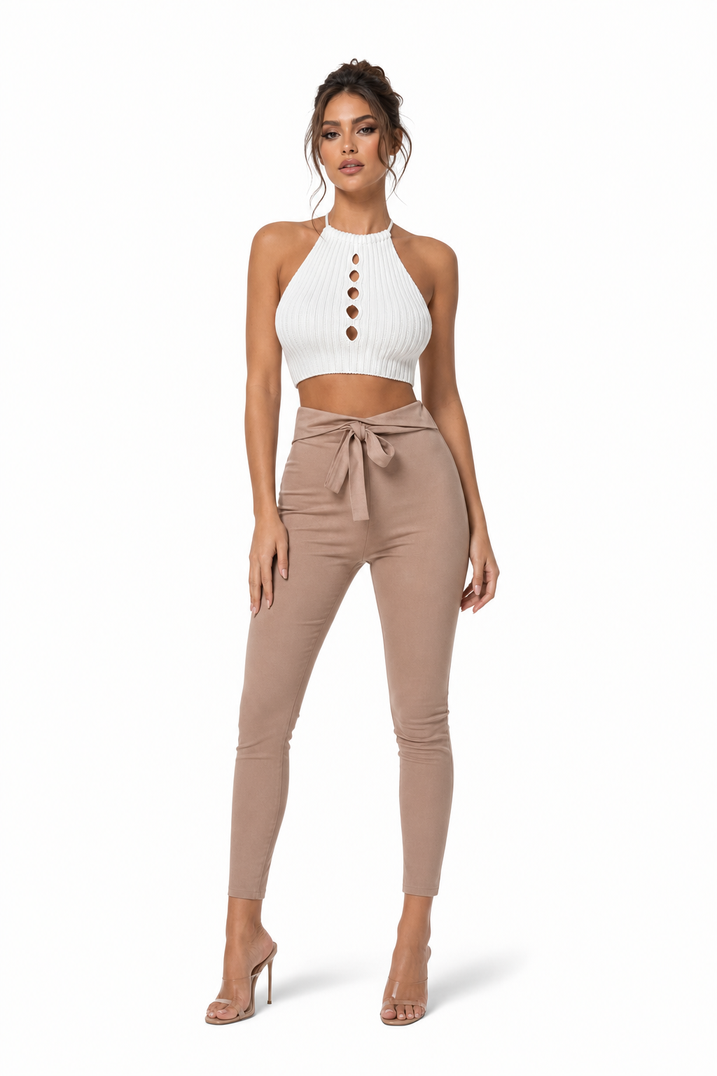 Mila Crochet Halter Cami Top studio hero