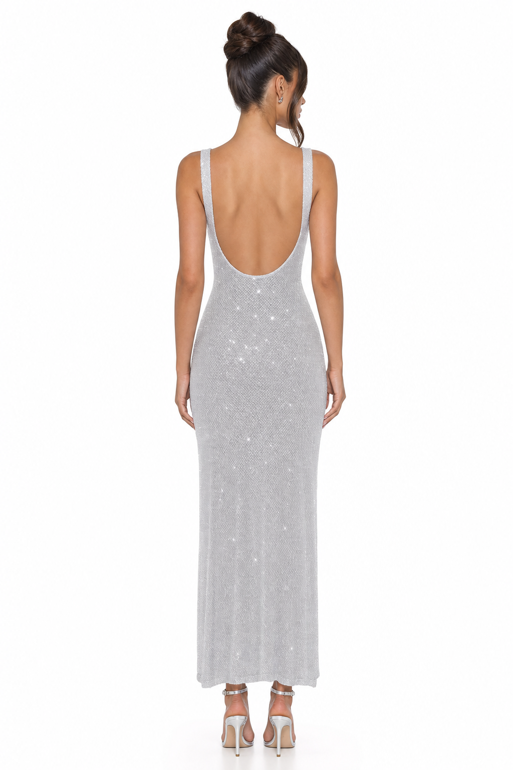 Gia Sequin Cami Mini Dress back view