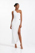Aster One-Shoulder Halter Dress studio hero