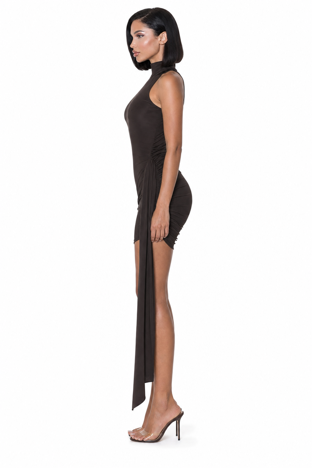 Muse Sleeveless Tie Mini Dress side view