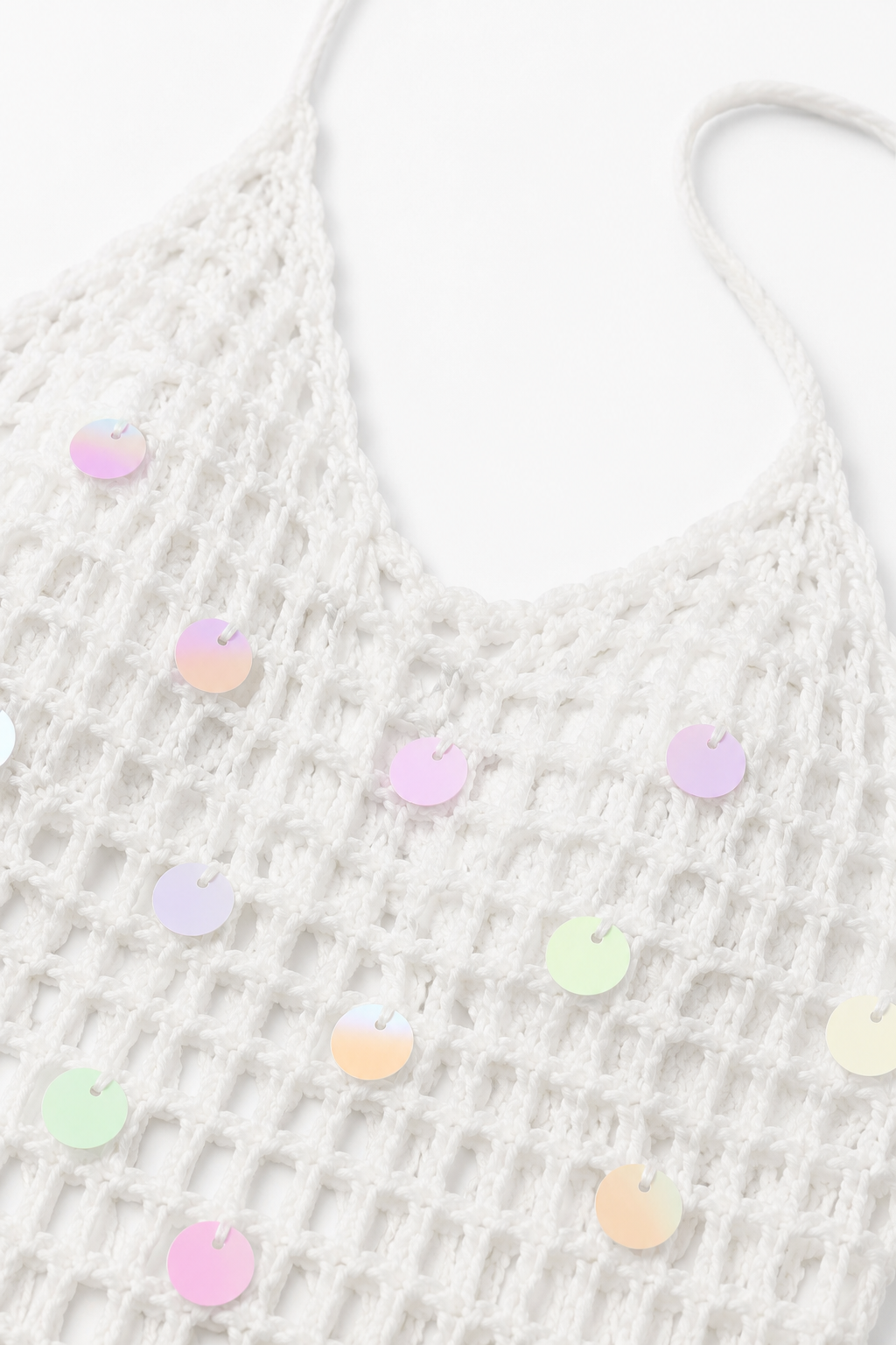 Pearl Crochet Mini Dress detail view