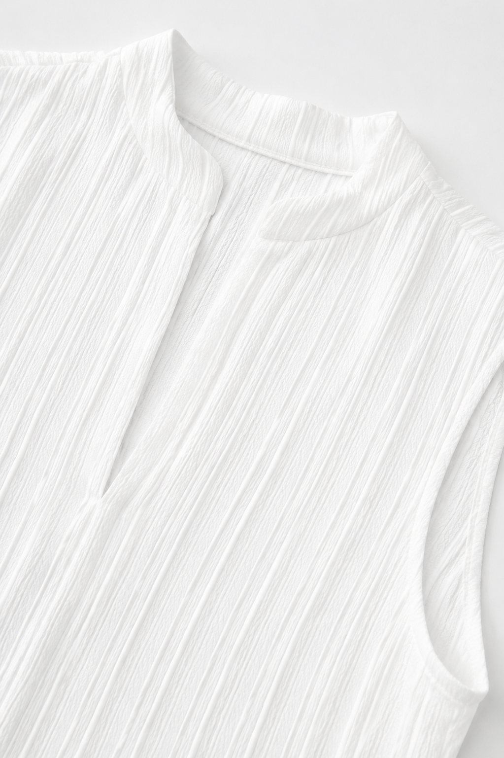 Rhea Textured V Neck Top detail view