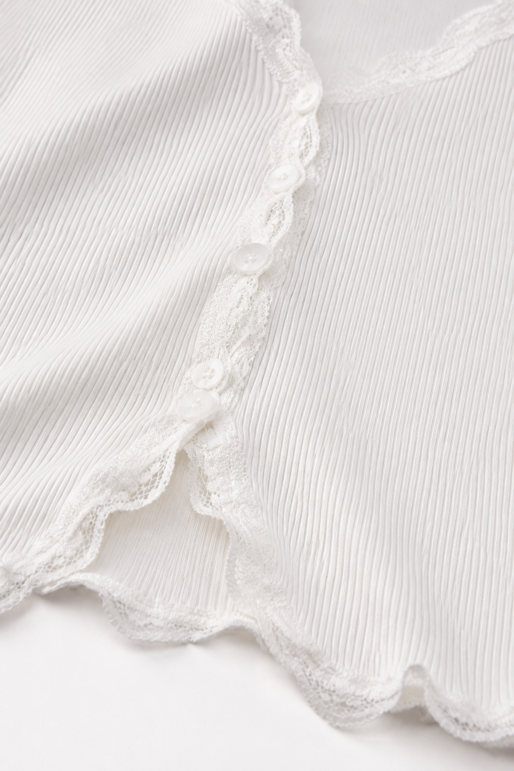 Claudia Lace Trim Cardigan Top detail view