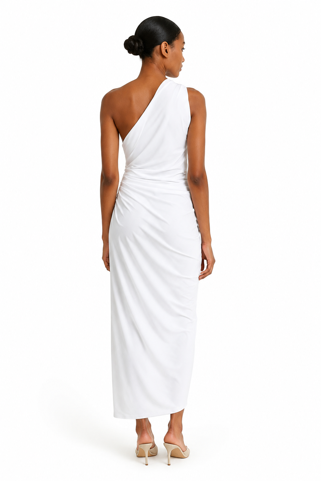 Aster One-Shoulder Halter Dress back view