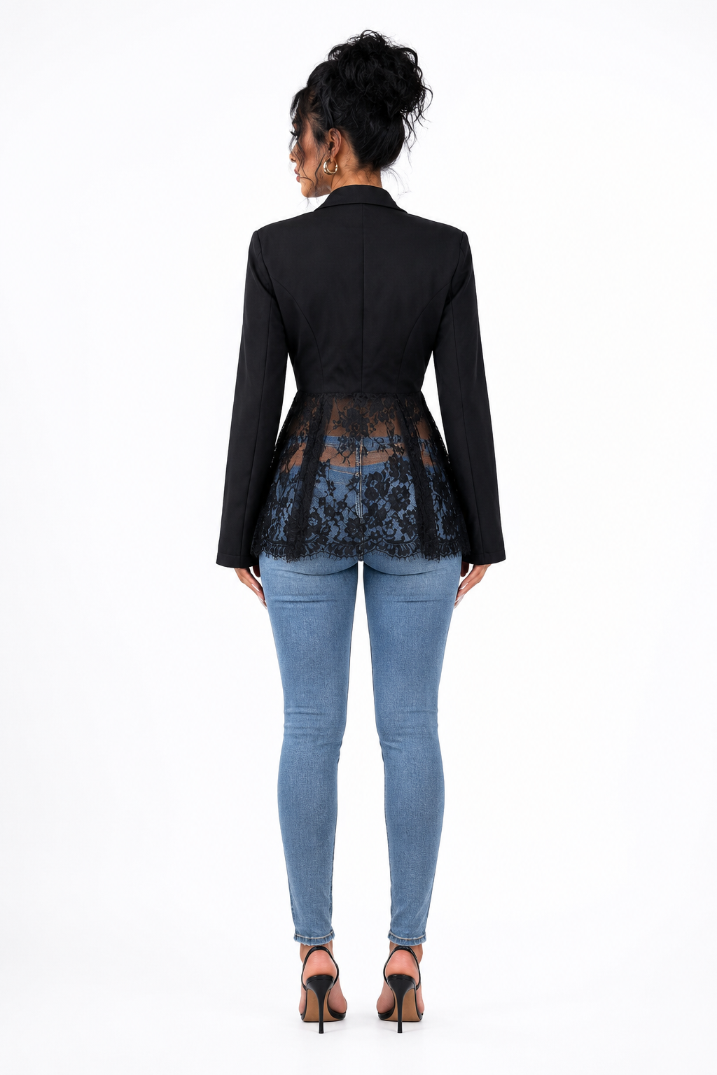 Monroe Lace Waist Blazer back view
