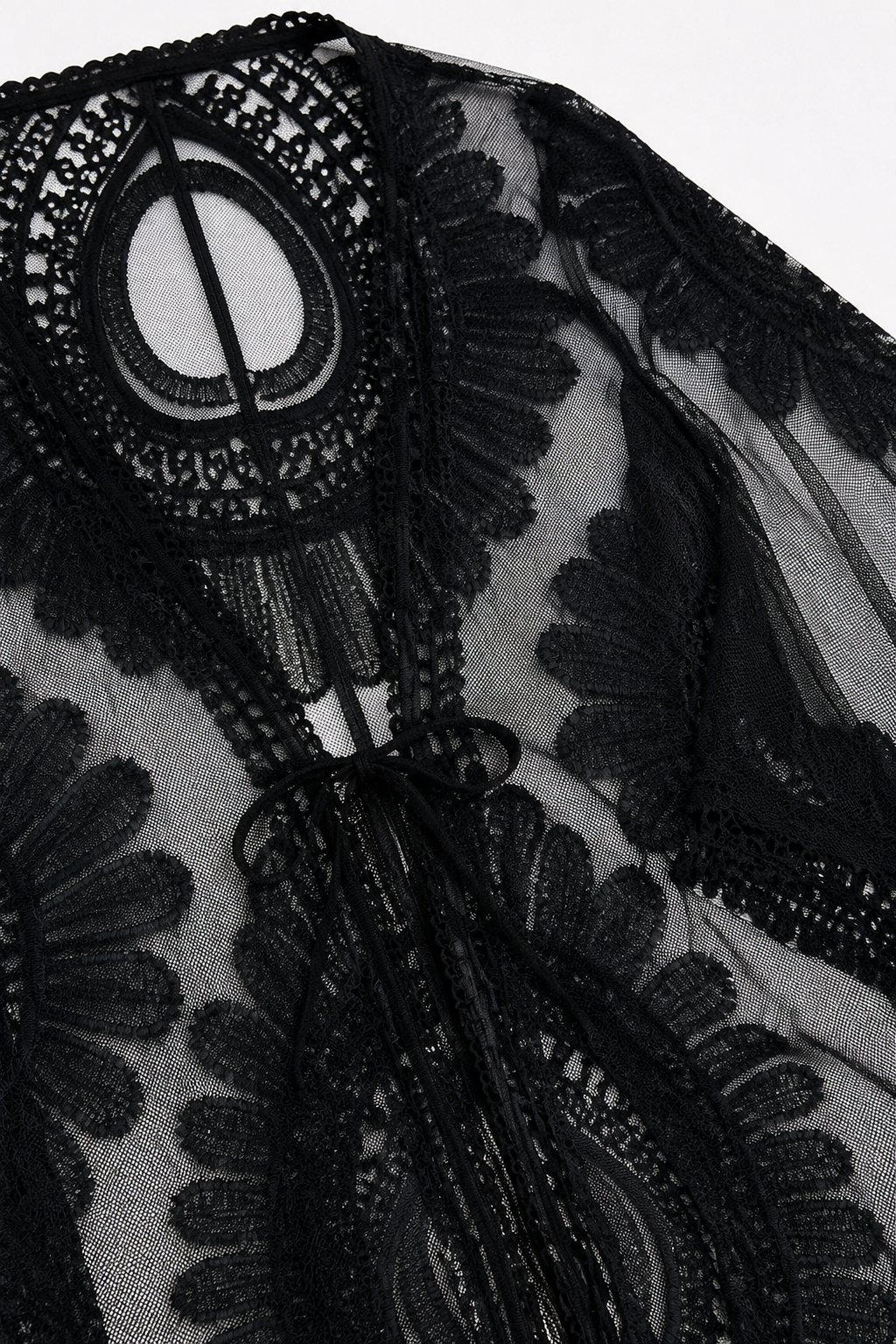 Liora Embroidered Lace Kimono detail view