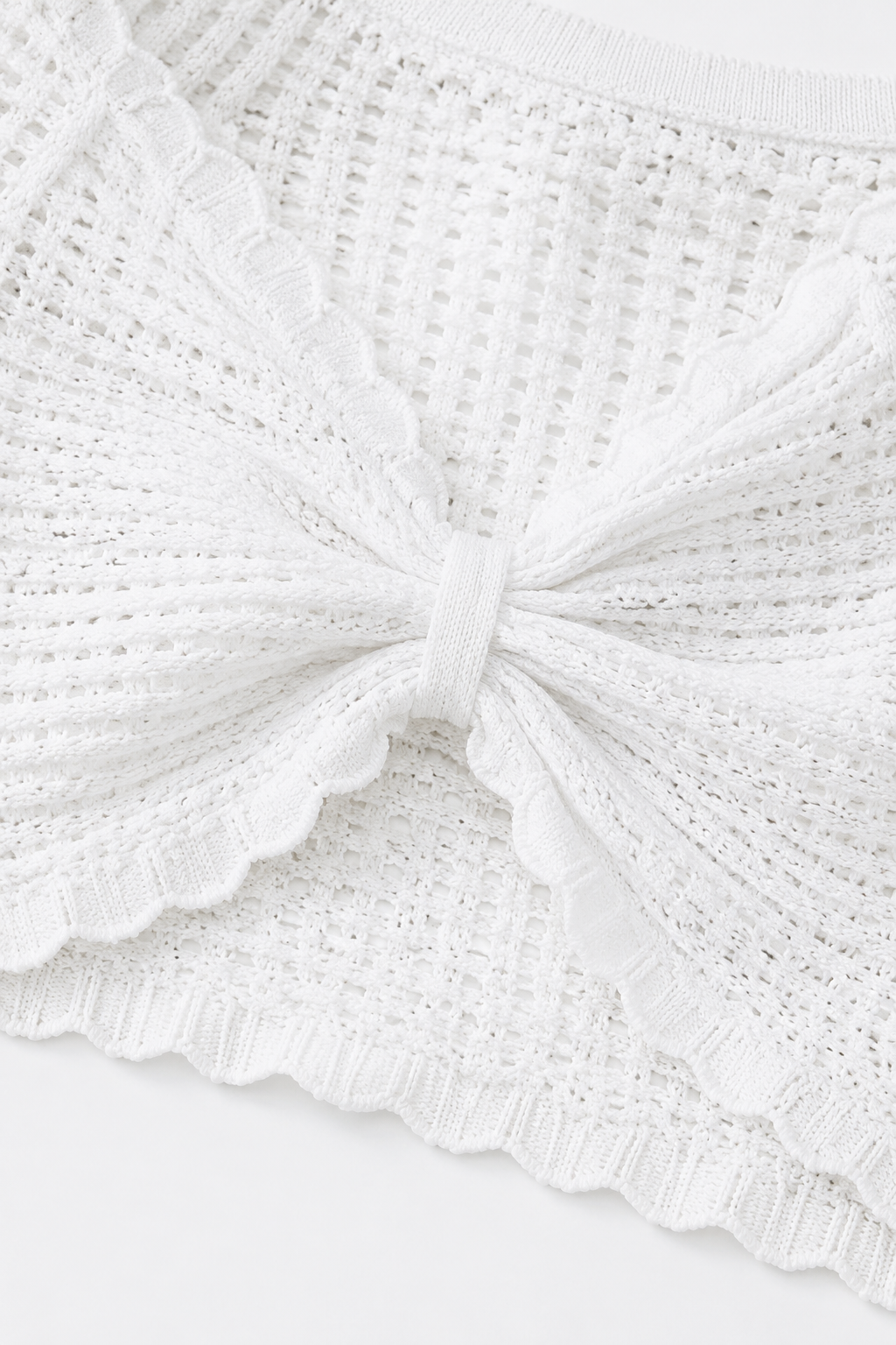 Elara Open-Knit Cropped Tube Top detail view