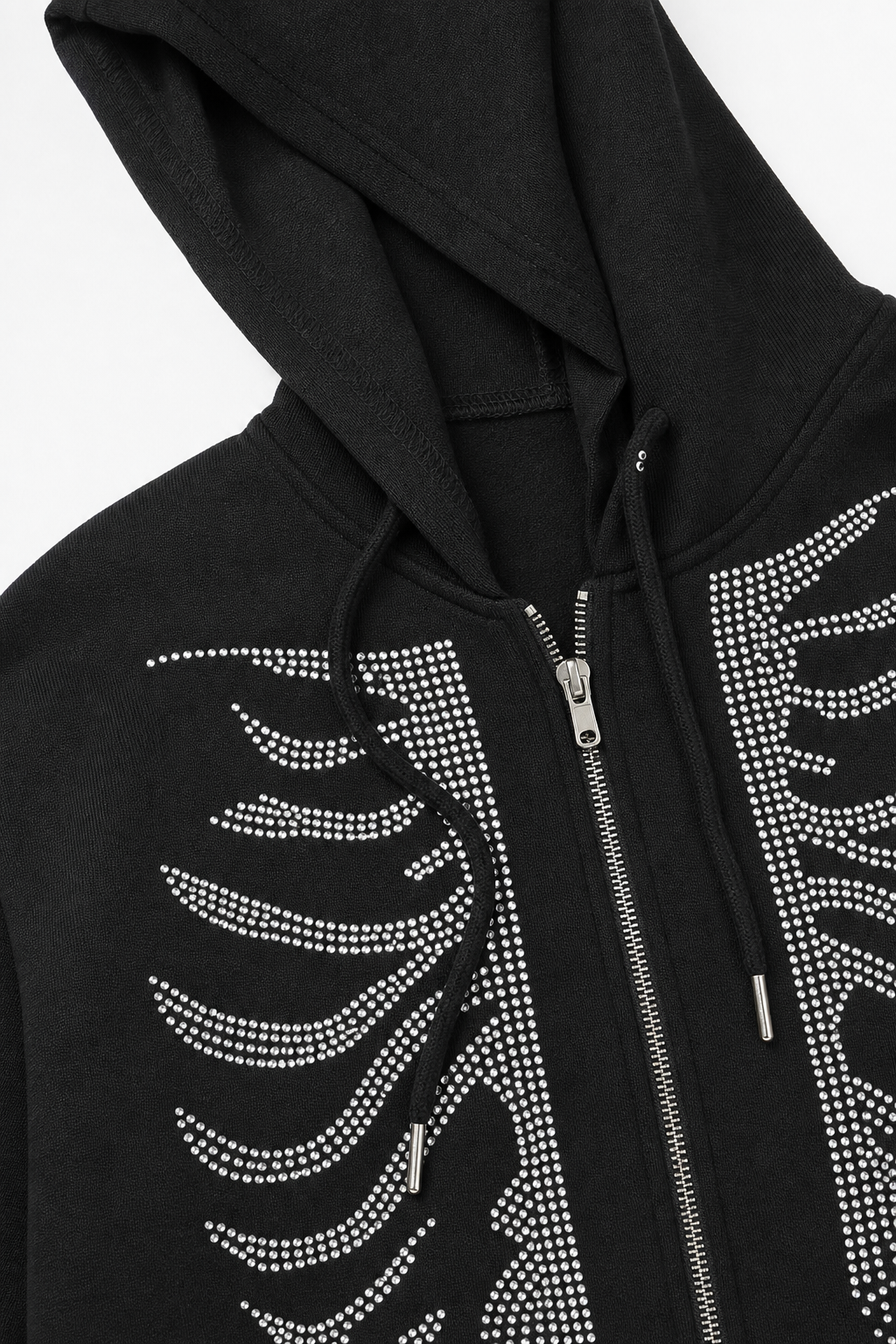 Nova Rhinestone Zip Hoodie detail view