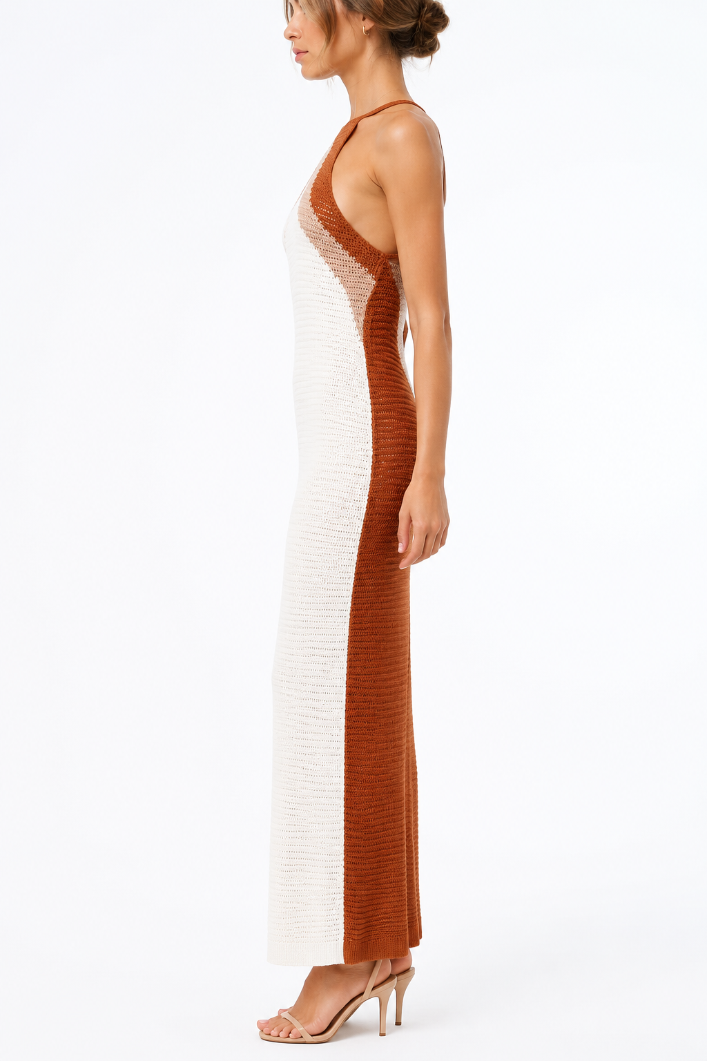 Alina Contrast-Strap Maxi Dress side view