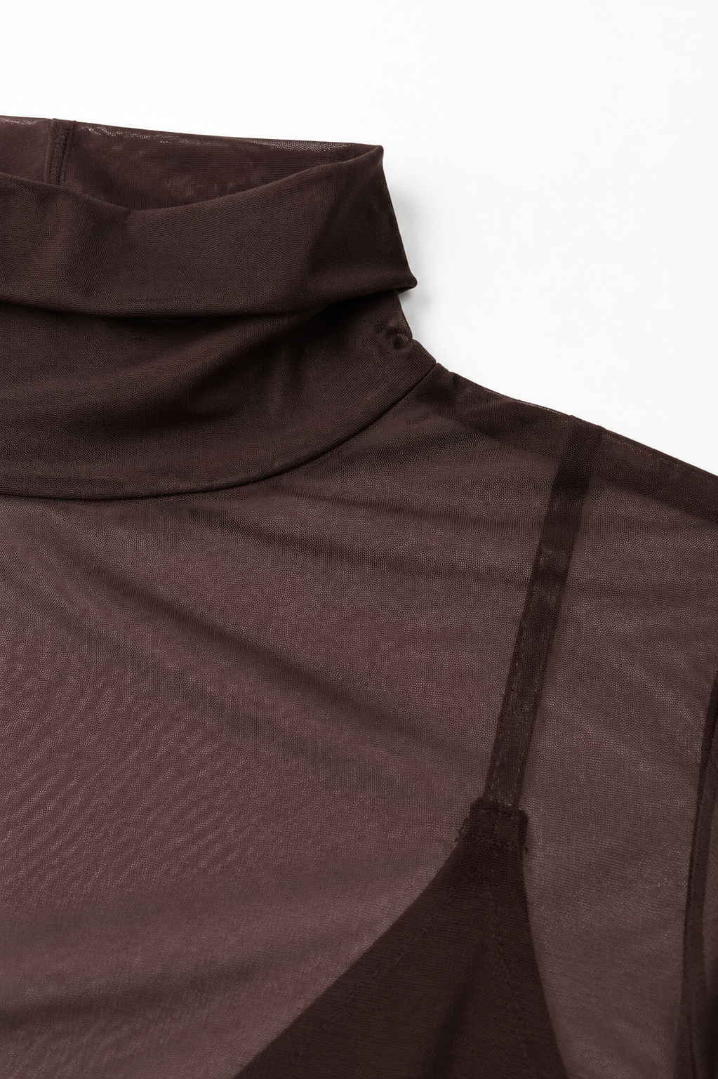 Aerin Sheer Mock Neck Top detail view