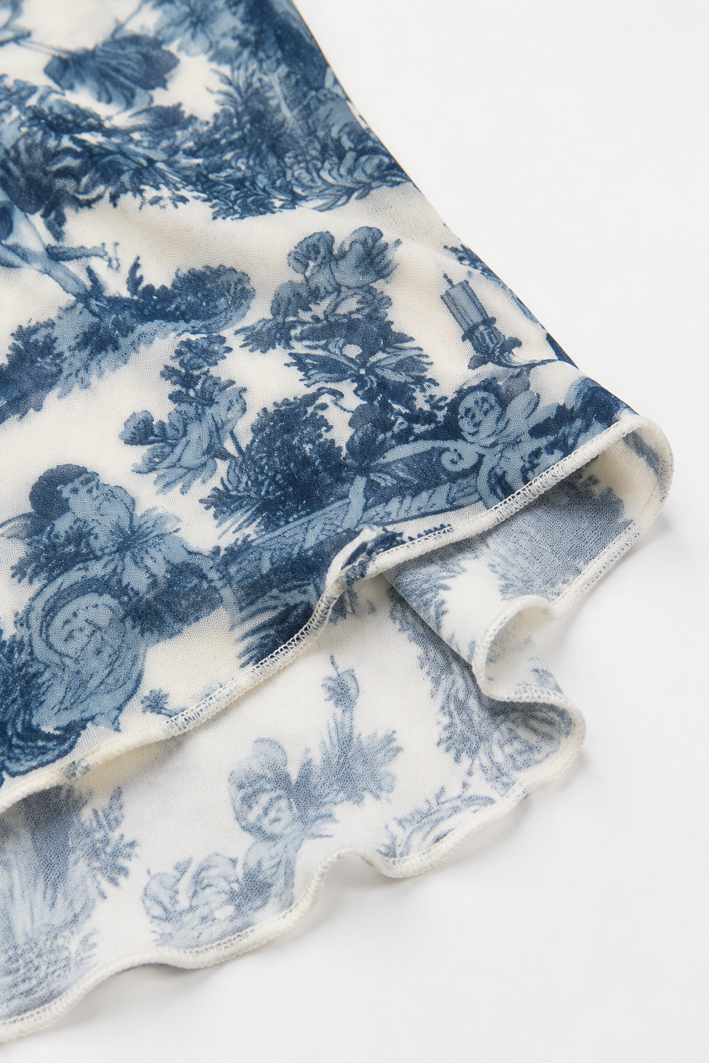 Azure Mesh Bell Sleeve Dress detail view