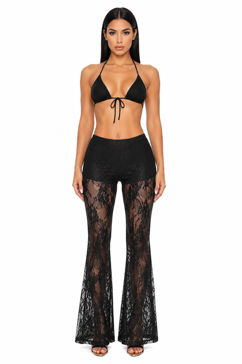 Celeste Lace Flare Pants front view