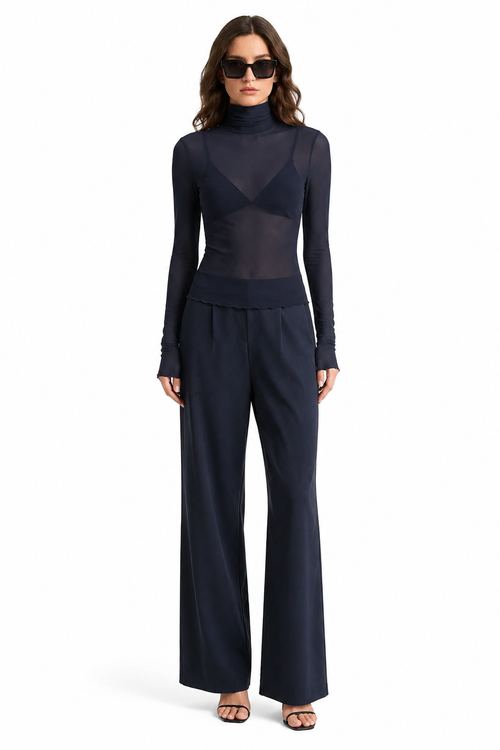Aerin Sheer Mock Neck Top front view