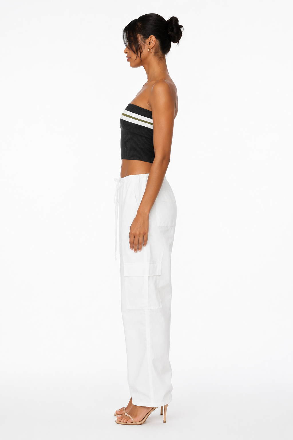 Zia Striped Knit Tube Top side view
