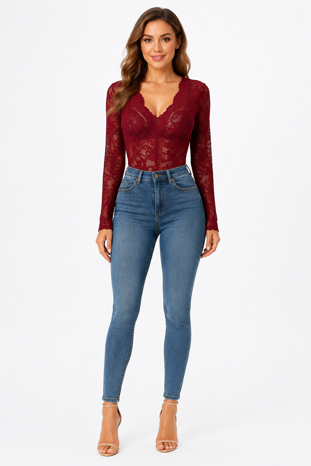 Flora Lace Layering Top front view