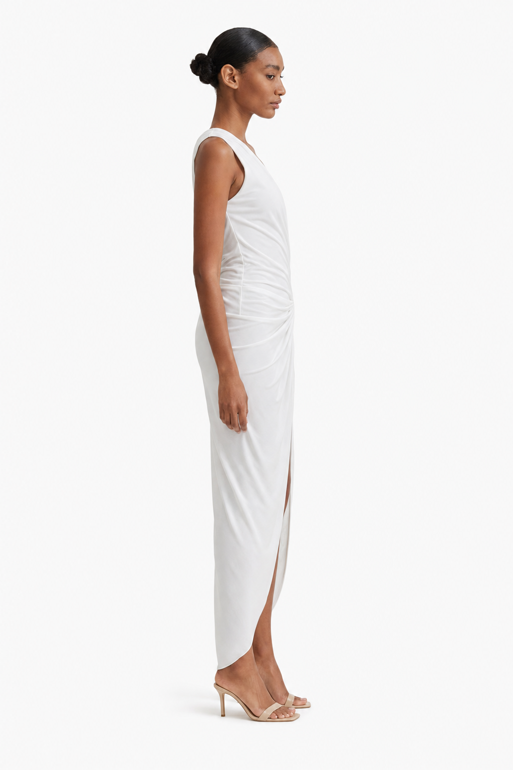 Aster One-Shoulder Halter Dress side view