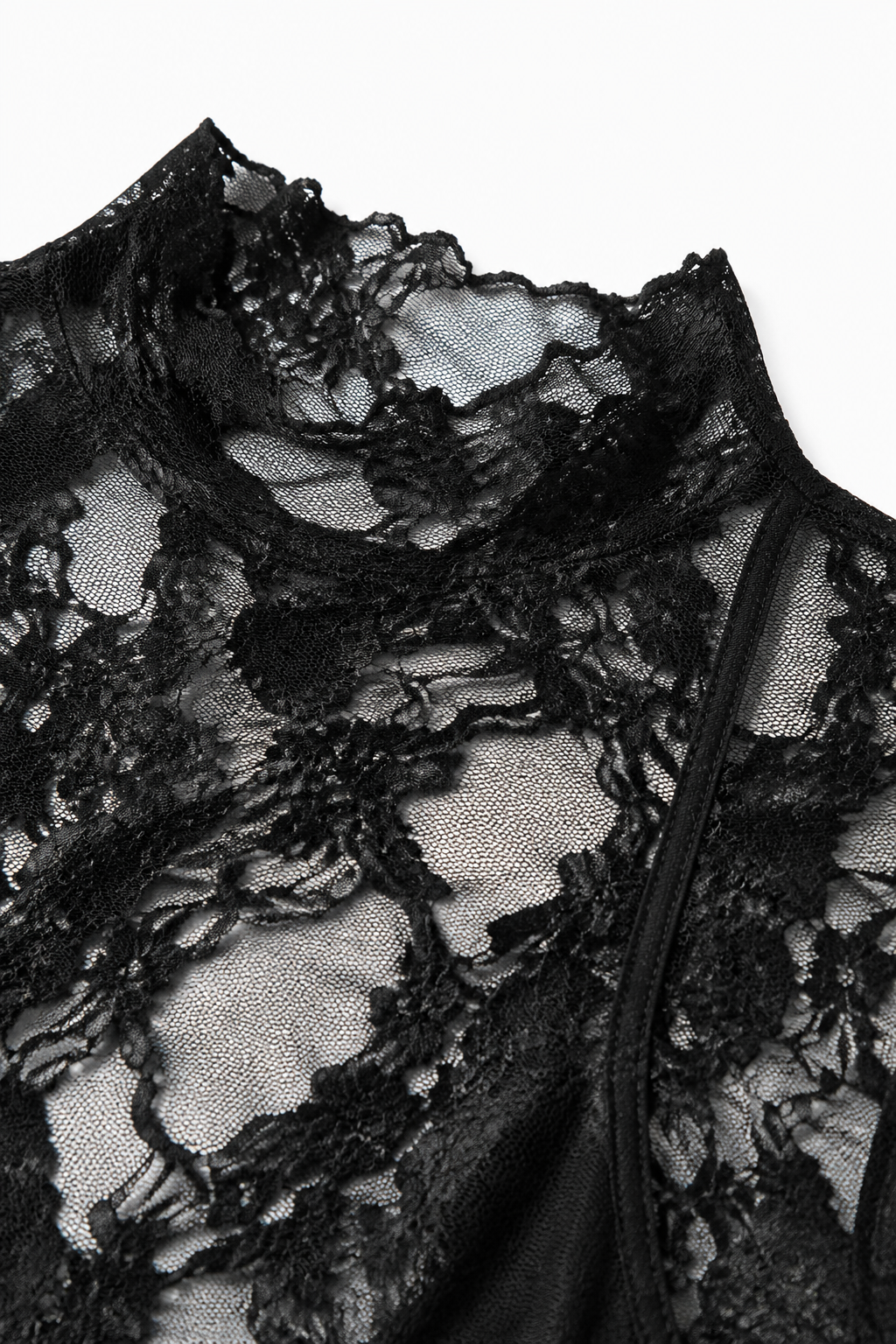 Rosette Ruffle Lace Top detail view