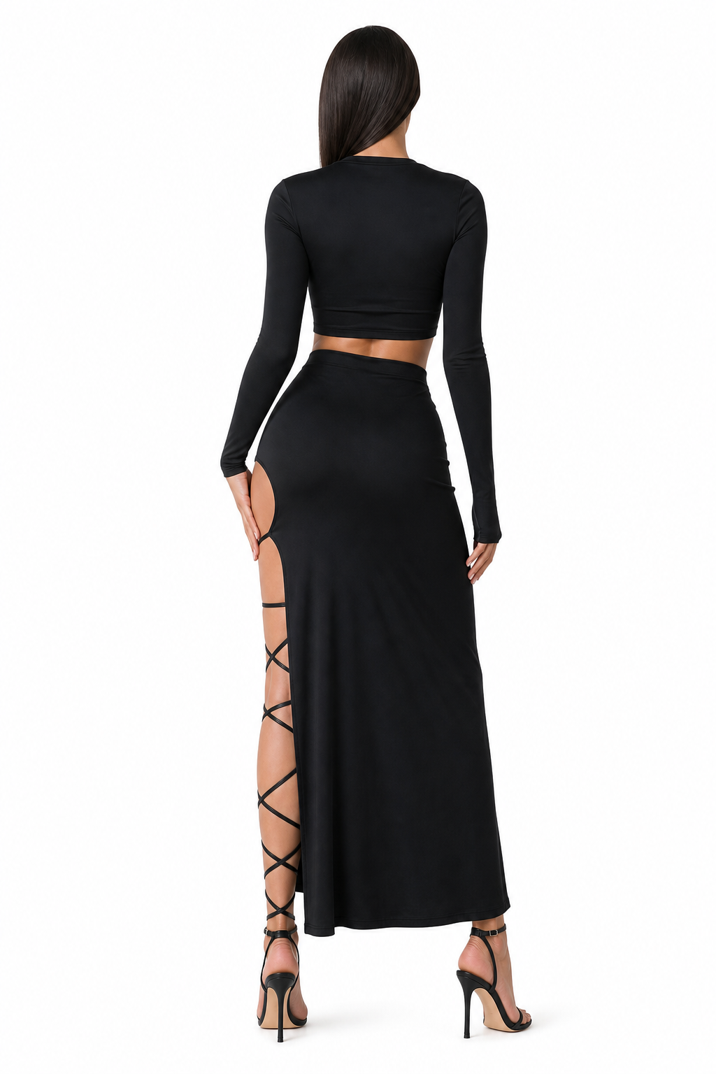 Iris Long-Sleeve Skirt Set back view
