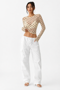 Dove Dot Mesh Long Sleeve Top studio hero