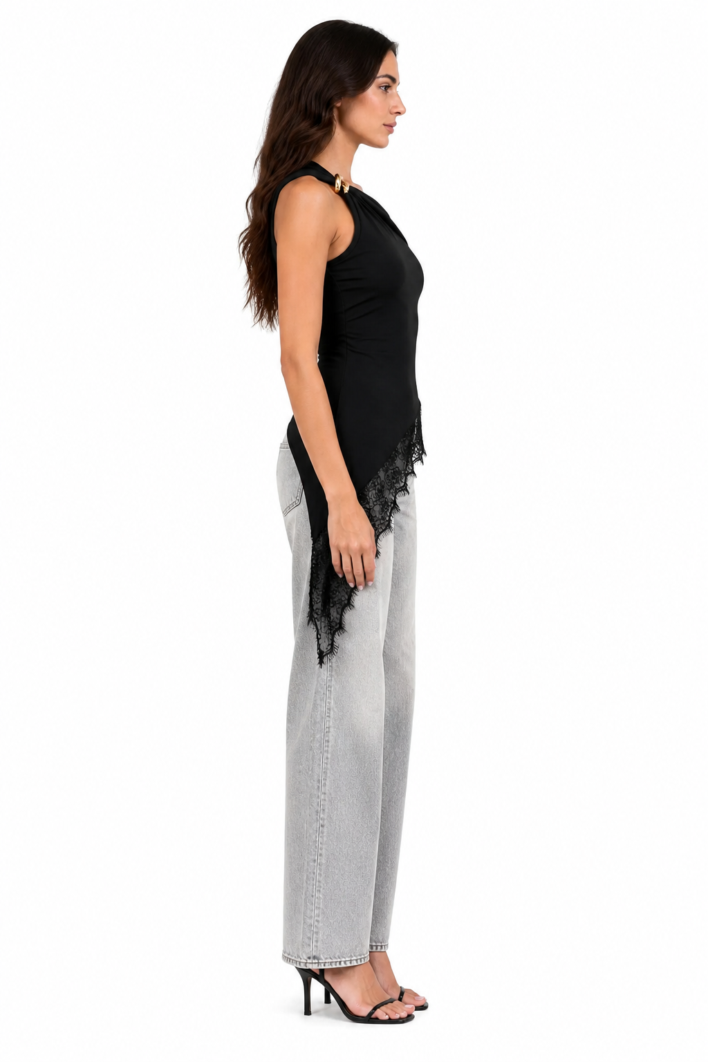 Mika Asymmetric Lace Tank side view