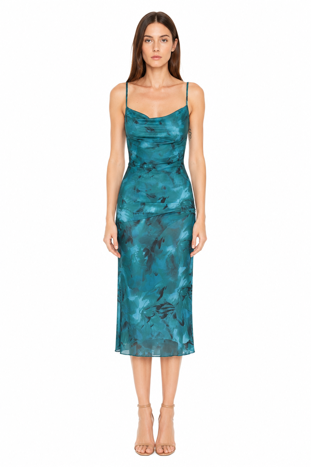 Paloma Tie Bodycon Midi Dress front view