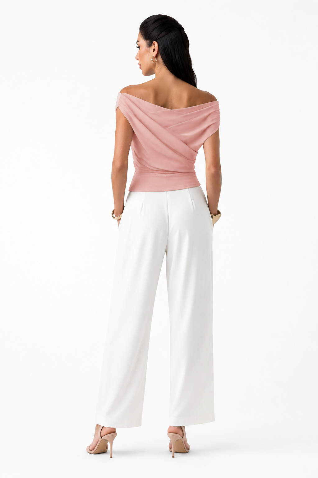 Sloane One Shoulder Crop Top back view